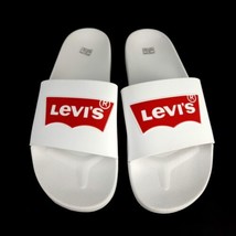 Levis Men&#39;s Batwing Slide 2 Sandals Slip-On Shoes Logo White/Red Sz 13 - £17.60 GBP