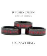 U.S Navy Class Ring Red Tungsten Band Sailor Veteran Retirement Graduation - $65.00