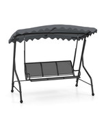3-Seat Outdoor Porch Canopy Swing with Adjustable Shading-Gray - Color: ... - $319.49