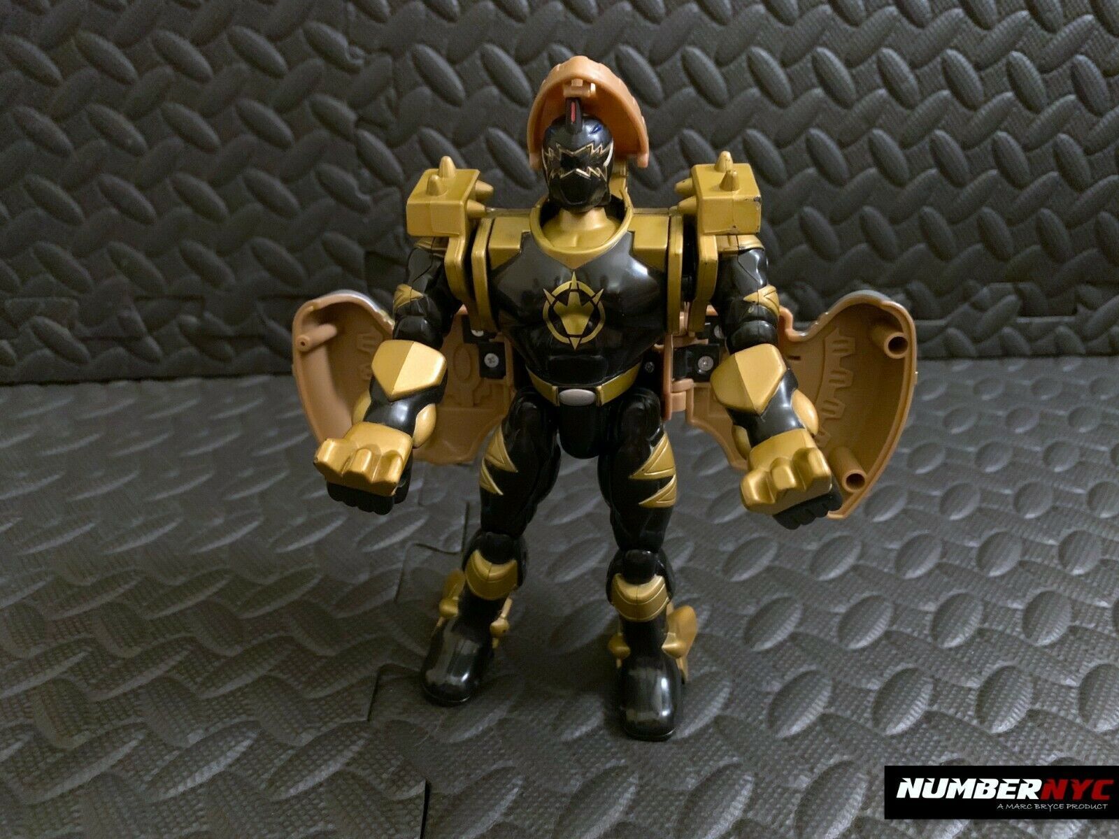 Primary image for 2003 Power Rangers Bandai Black and Gold Transformer head pops up chest opens