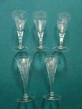 Cordial Shot Crystal Glasses Set Gold Etch Purple Clear Etch Ceramic Pic... - $62.71