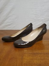 Lauren Ralph Lauren Women&#39;s Black Patent Leather Wedge Heels Shoes Sz US 7 - $30.81