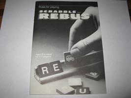 1986 Scrabble Rebus Board Game Piece: Instruction Booklet - $2.50