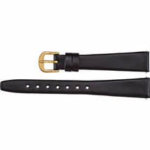 Ladies 12mm Regular Black Leather Flat Calf Watch Strap Band - $26.41