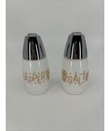 VTG Gemco Milk Glass Salt &amp; Pepper Shaker Golden Butterfly Excellent Con... - $40.00