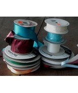 Gently Used Lot of 12 Partial Rolls of Floral Ribbon, GREAT VARIETY, COL... - $16.82