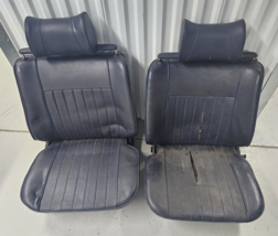 BMW Vintage 2002 Pair Of Bucket Seats Navy Blue Color With Headrests OEM Auto - £1,158.60 GBP