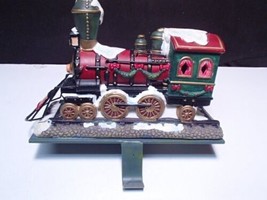 CHRISTMAS LOCOMOTIVE TRAIN ENGINE STOCKING HANGER HOLDER ~ weighted ~ 8&quot;... - £70.81 GBP