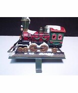 CHRISTMAS LOCOMOTIVE TRAIN ENGINE STOCKING HANGER HOLDER ~ weighted ~ 8&quot;... - $1,681.19 MXN