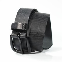 Billabong Men&#39;s Black Cow Leather Black Buckle Belt (S01) - £9.25 GBP