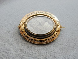 Fantastic Victorian 14k Woven Hair Spinner Mourning Pin Brooch Taille D&#39;... - $513.21 CAD