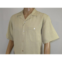 Men 2pc Walking Leisure Suit Short Sleeves DREAMS Plaid Satin 253-13 Sand image 8