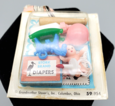 Vintage Grandmother Stovers Miniatures Baby 7 Piece Set Minis Newborn New Baby - £11.92 GBP