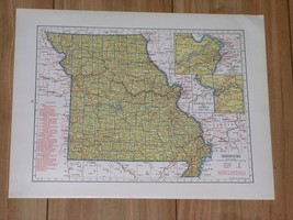 1943 Vintage Wwii Map Of Missouri / Mississippi - £15.06 GBP