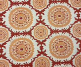 Sunbrella Asia Ii Mandarin Orange Geo Outdoor Indoor Woven Fabric By Yard 54&quot;W - £17.62 GBP