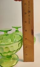 Federal Green Uranium Glass Footed Sherbet Dishes VTG image 7