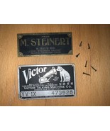 Original Victor Victrola VV-IX Steinert Phonograph Metal ID Tag With 6 N... - $49.49