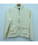 Lauren Ralph Lauren Cream Hoodie Zip Jacket XL Drawstring  Classic Core - £16.41 GBP