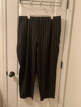 Future Collective Women&#39;s Plus Size 16W/18W Pinstripe Pants Kahlana Brown - £34.60 GBP