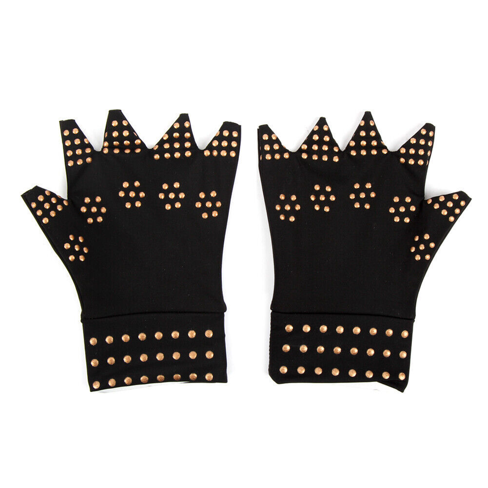 Copper Arthritis Gloves Hand Support Therapeutic Compression Brace S M L... - $19.88