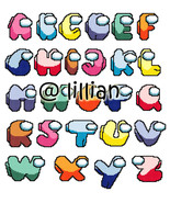 AMONG US ALPHABET ALPHABETS ALPHABETICAL ABC TO Z Counted Cross Stitch P... - £4.41 GBP