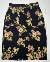 Downeast Floral Midi Pencil Skirt Size XS Black Pink NWOT M3 - £8.83 GBP