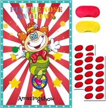 Circus Party Supplies Pin The Noses on The Clown Circus Clown Party Game... - $22.23