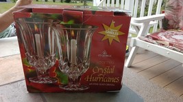 St George Crystal Hurricanes Candle Holder Set Of 2- 24% Fine Lead Cryst... - $45.50