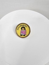 Dollmaking Lapel Brooch Pin Award Doll Making Expression  Pink  Gold Tone Rimmed - $6.16