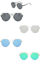 Round Mirrored Fashion Sunglasses - £12.67 GBP