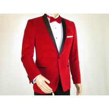 Mens Adolfo Velvet Dinner Jacket Shawl Satin Stage singer 3016J Christmas Red image 10