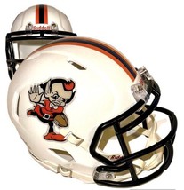 Cleveland Browns &quot;Brownie The Elf&quot; Mascot Logo Custom Speed Football Mini Helmet - £54.48 GBP