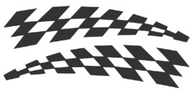 2x film racing chequered flag, fender 19x3.5cm, sticker, car sticker black-
s... - £4.45 GBP