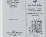 Jim Doyle &amp; Sons Menu Seafront Bray Co Wicklow Ireland Pub of the Year 1... - £14.33 GBP