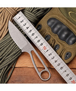 Small Straight Knife D2 Blade Full Steel Fixed Tactical Survival EDC Too... - $833.97 MXN
