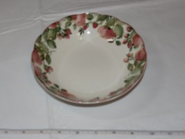 Nikko Tableware Scalloped Edges Soup Bowl 1 Bowl only Off White Pink Flo... - $15.43