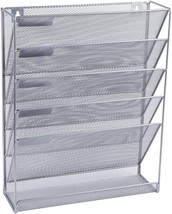 Easepres File Organizer Mesh 5-Tier Black Hanging File Organizer, Silver - £25.79 GBP