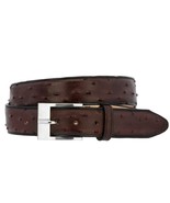 Black Cherry Western Cowboy Leather Belt Ostrich Quill Pattern Silver Bu... - €25,92 EUR