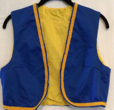 CHEERLEADER Church Drill Team Blue &amp; Yellow Outfit Top Vest ~874A - £7.66 GBP