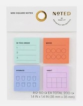 Noted By Post-It, Mini Square Notes, 1.4&quot; X 1.4&quot;, 4 Pads of 50 Sheets Each - £4.87 GBP