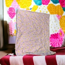 Handmade DoubleSided Baby Blanket Flannel 37X43 Pink White Gingham Rickrack Trim - £22.10 GBP
