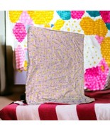 Handmade DoubleSided Baby Blanket Flannel 37X43 Pink White Gingham Rickr... - £22.11 GBP