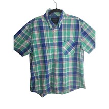 Joules Button Down Shirt XL Mens Classic Fit Plaid Green Blue Pink Short... - £14.53 GBP