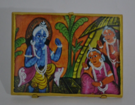 Vintage Hindu God Krishna Picture. Framed , Hinduism , Yoga, Spiritual - £12.57 GBP