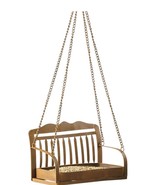 Swing Bench Bird Feeder 8.3&quot; Long Hanging with Metal Chain Hanger Iron G... - £23.26 GBP