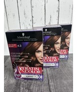 3 Box Schwarzkopf Red Velvet Brown 4.3 Keratin Color K-Bond Plex Hair Dy... - £44.88 GBP