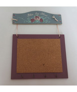 Bless our home key holder with small cork board note holder pink blue co... - $27.08 CAD