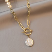 SHANGZHIHUA Elegant Vintage Baroque Natural Freshwater  Necklace For Women Korea - £12.92 GBP