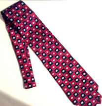 Pfizer neck tie 100% silk red, blue, black , 58 inches long   - $9.85