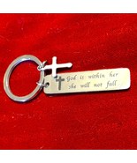 Gorgeous vintage religious keychain~God is within her she will not fall~ - £13.28 GBP